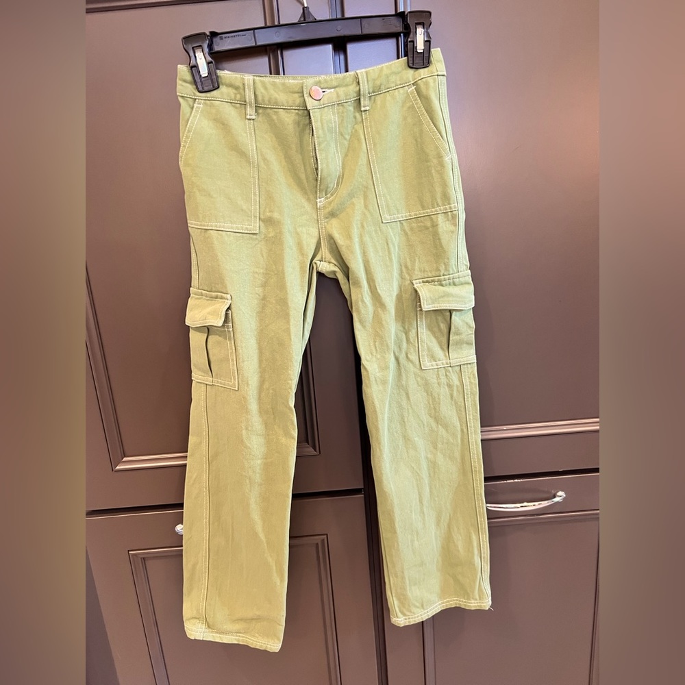 RSQ Girls Twill Carpenter Pants, size 12, color sage